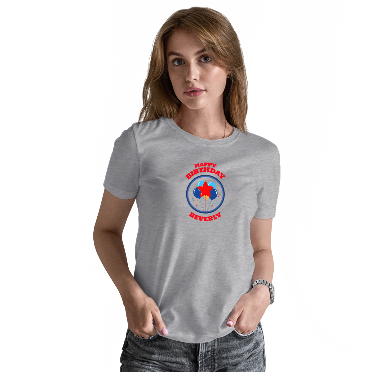 Happy Birthday Beverly Women's T-shirt | Gray