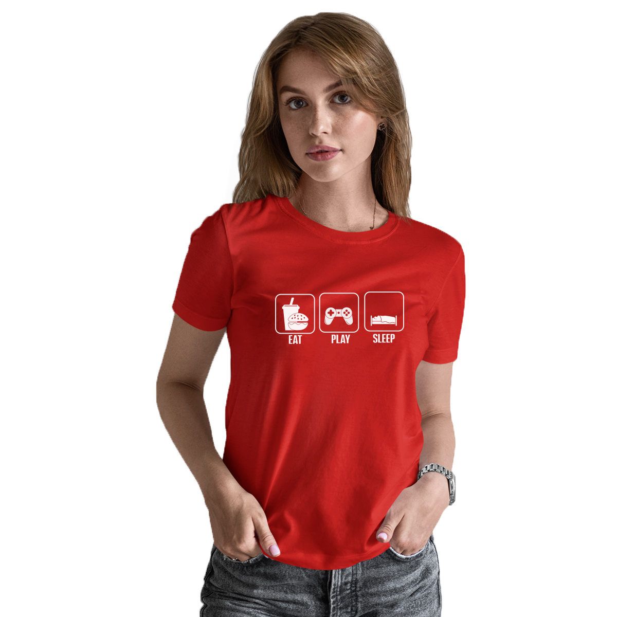 Eat Play Sleep Women's T-shirt | Red