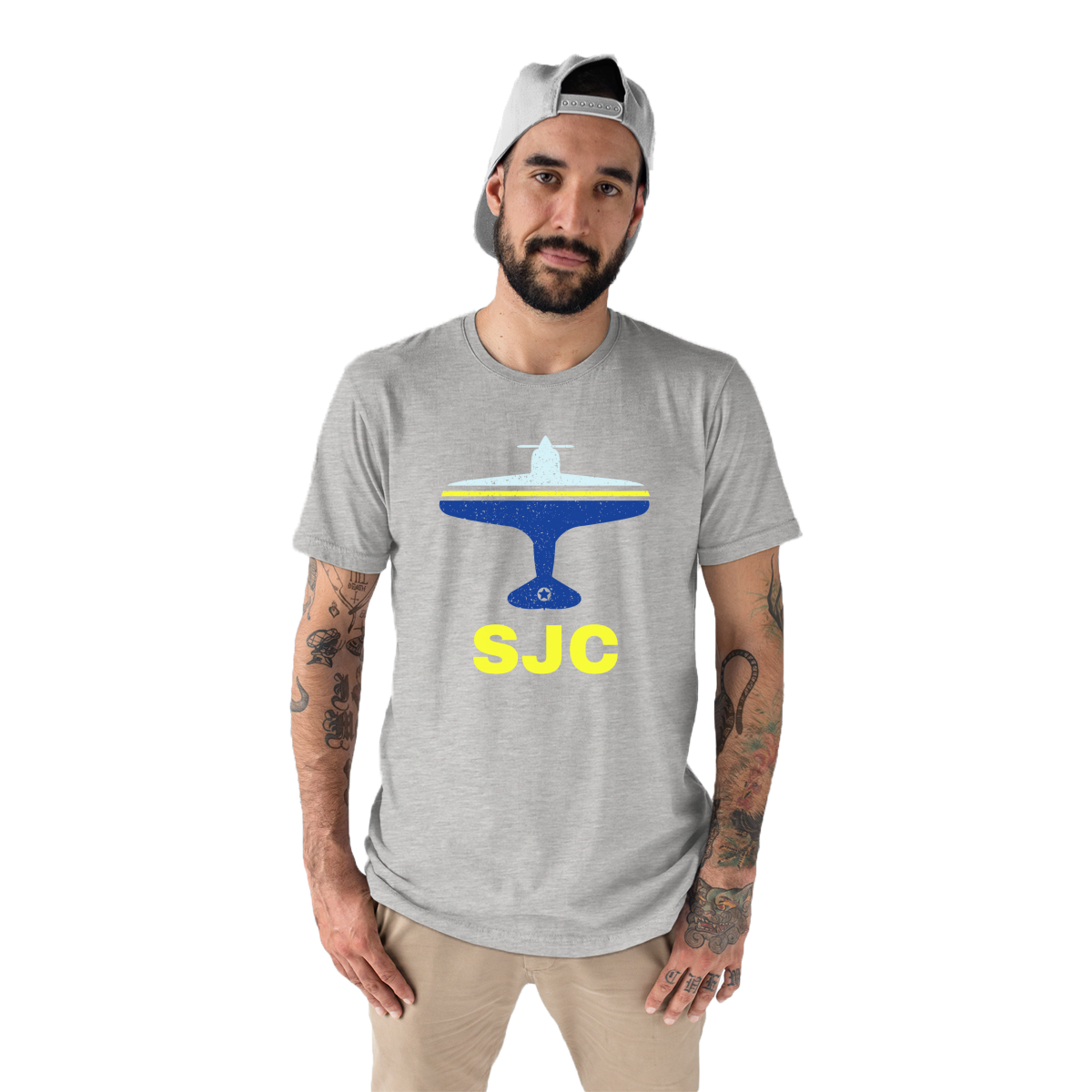 Fly San Jose SJC Airport Men's T-shirt | Gray