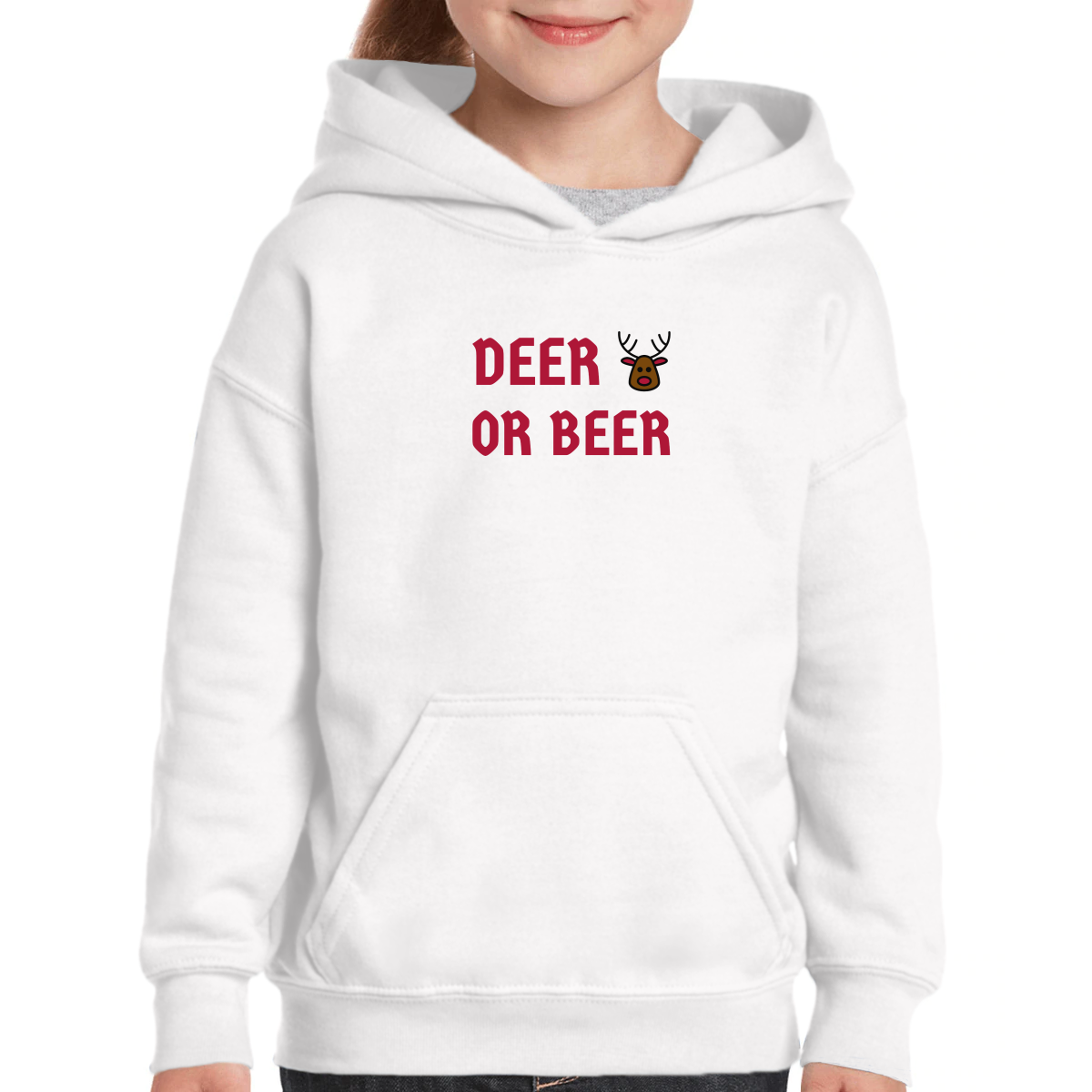 I Don't Have a Red Nose Kids Hoodie | White