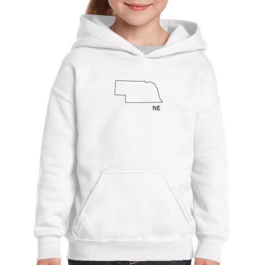 Nebraska Kids Hoodie | White