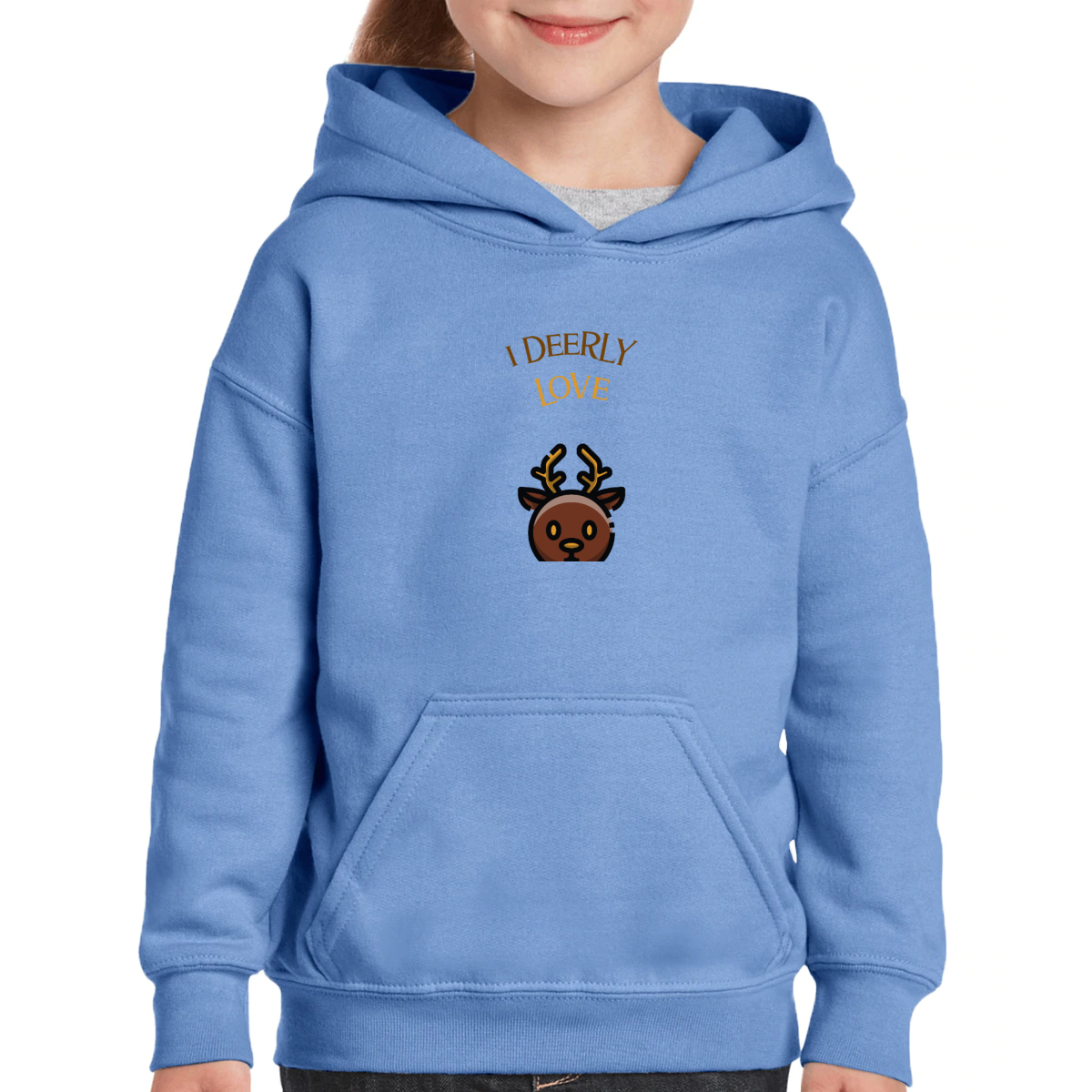 I Deerly Love This Time of the Year! Kids Hoodie | Blue