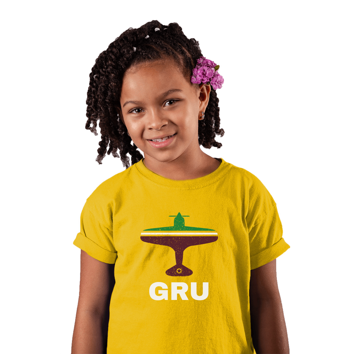 Fly Sao Paulo GRU Airport Kids T-shirt | Yellow