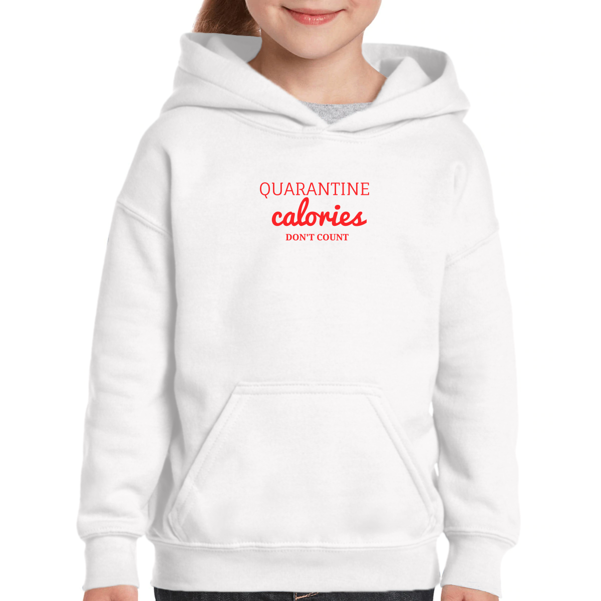 Quarantine Calories  Kids Hoodie | White