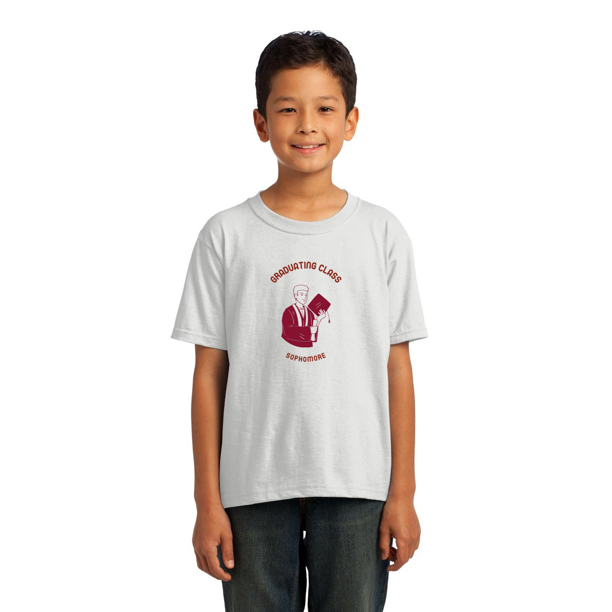 Graduating Class Sophomore Kids T-shirt | White