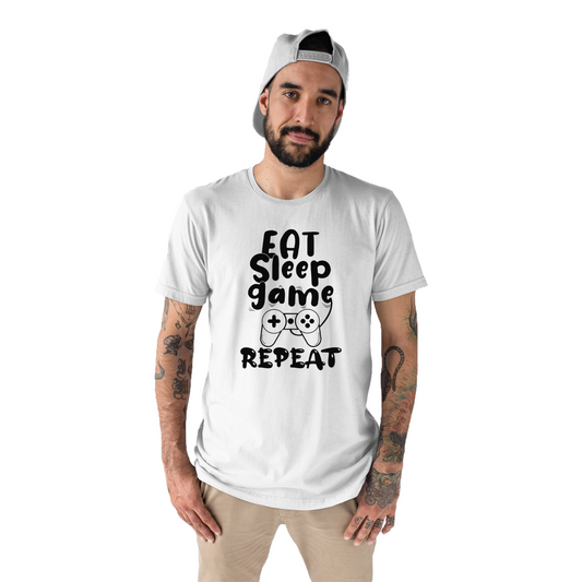 Eat Sleep Game Repeat Men's T-shirt | White