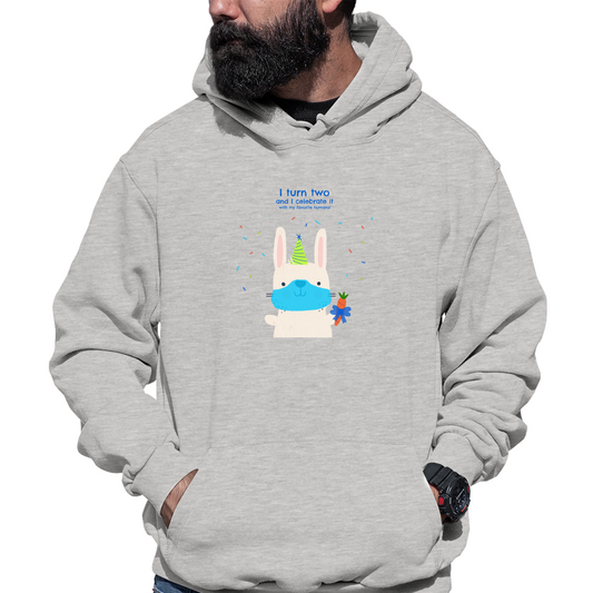 I turn two and I celebrate it with my favorite humans  Unisex Hoodie | Gray