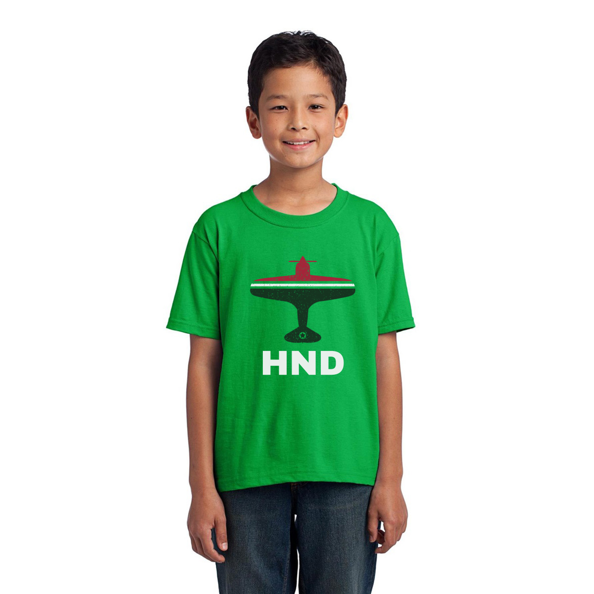 Fly Tokyo HND Airport  Kids T-shirt | Green