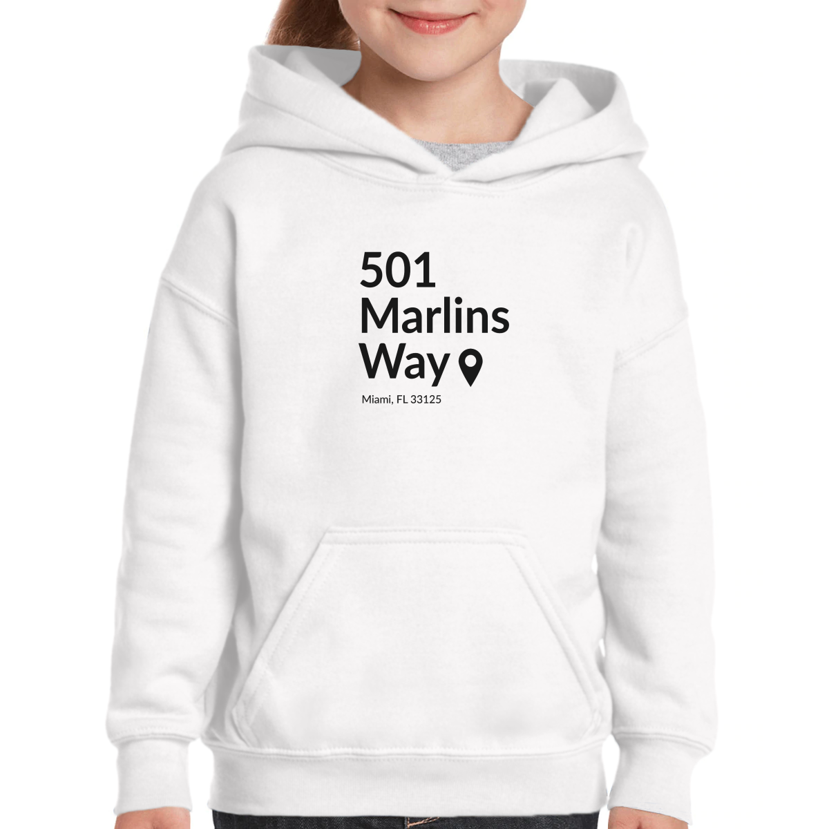 Miami Baseball Stadium  Kids Hoodie | White