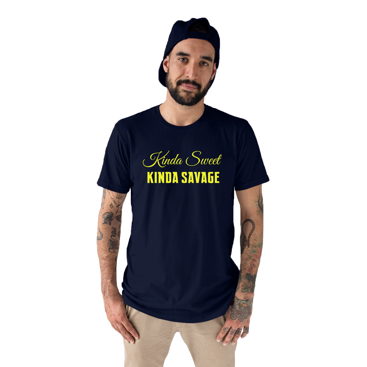 Kinda Sweet Kinda Savage Men's T-shirt | Navy