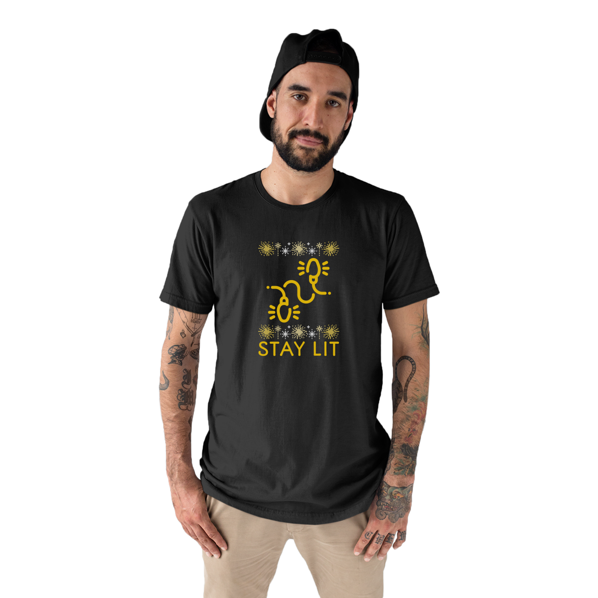 Stay Lit Men's T-shirt | Black
