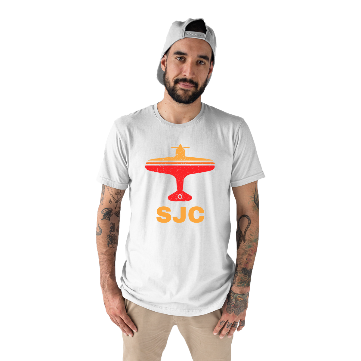 Fly San Jose SJC Airport Men's T-shirt | White