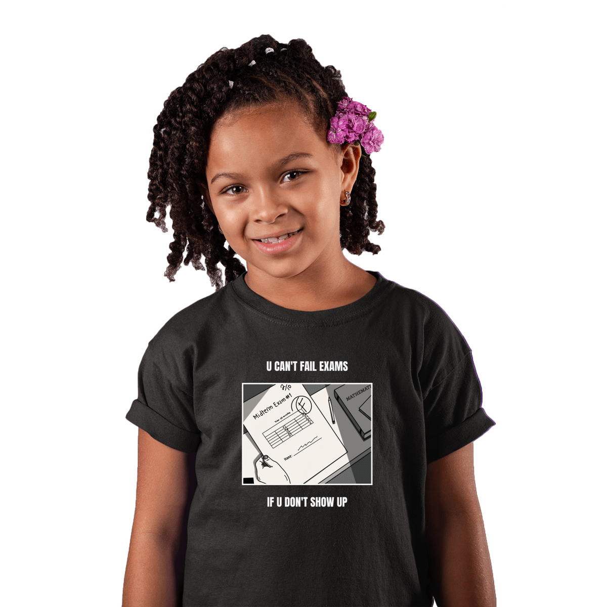 U Can't Fail Exams If U Don't Show Up Kids T-shirt | Black