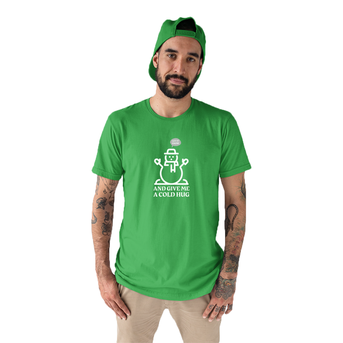 Let It Snow and Give Me a Cold Hug Men's T-shirt | Green