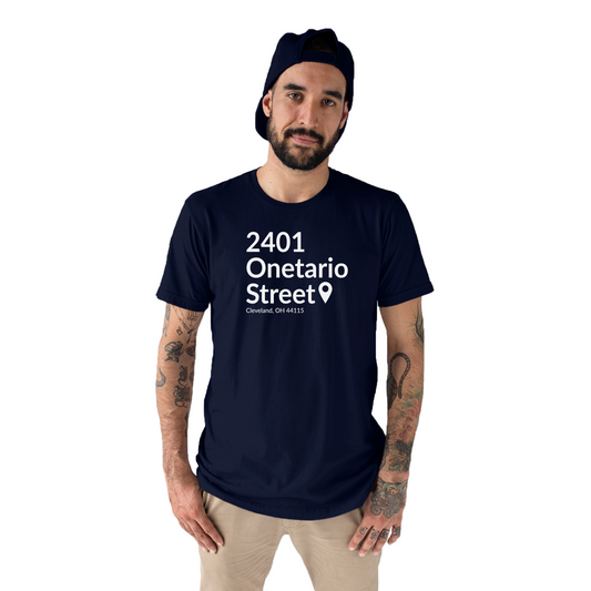 Cleveland Baseball Stadium Men's T-shirt | Navy