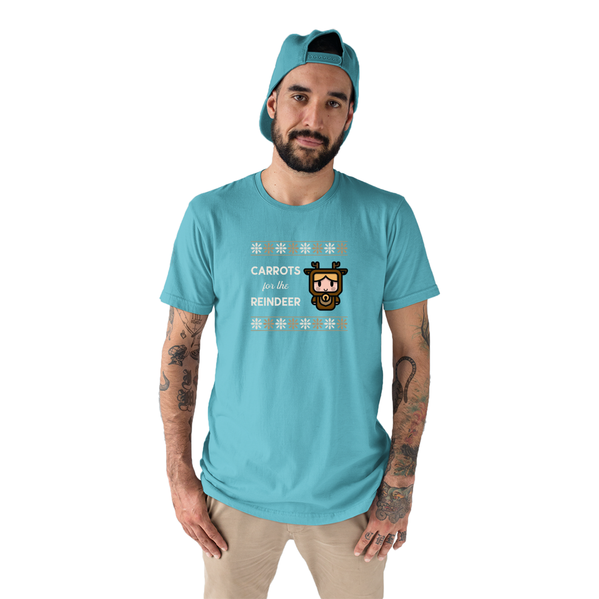 Carrots for the Reindeer Men's T-shirt | Turquoise