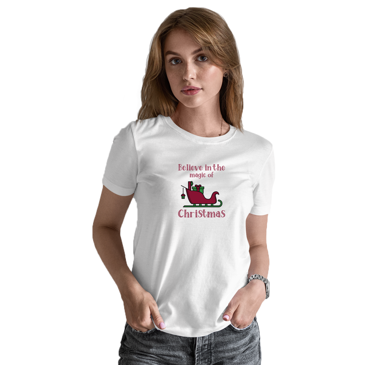 Believe in the Magic of Christmas Women's T-shirt | White