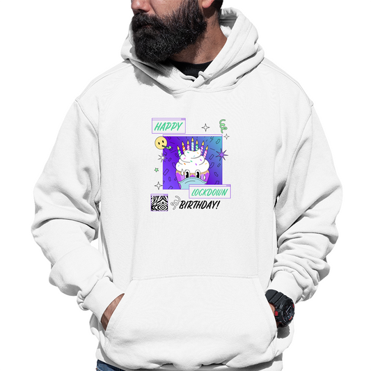 Happy Lock-down Birthday Unisex Hoodie | White