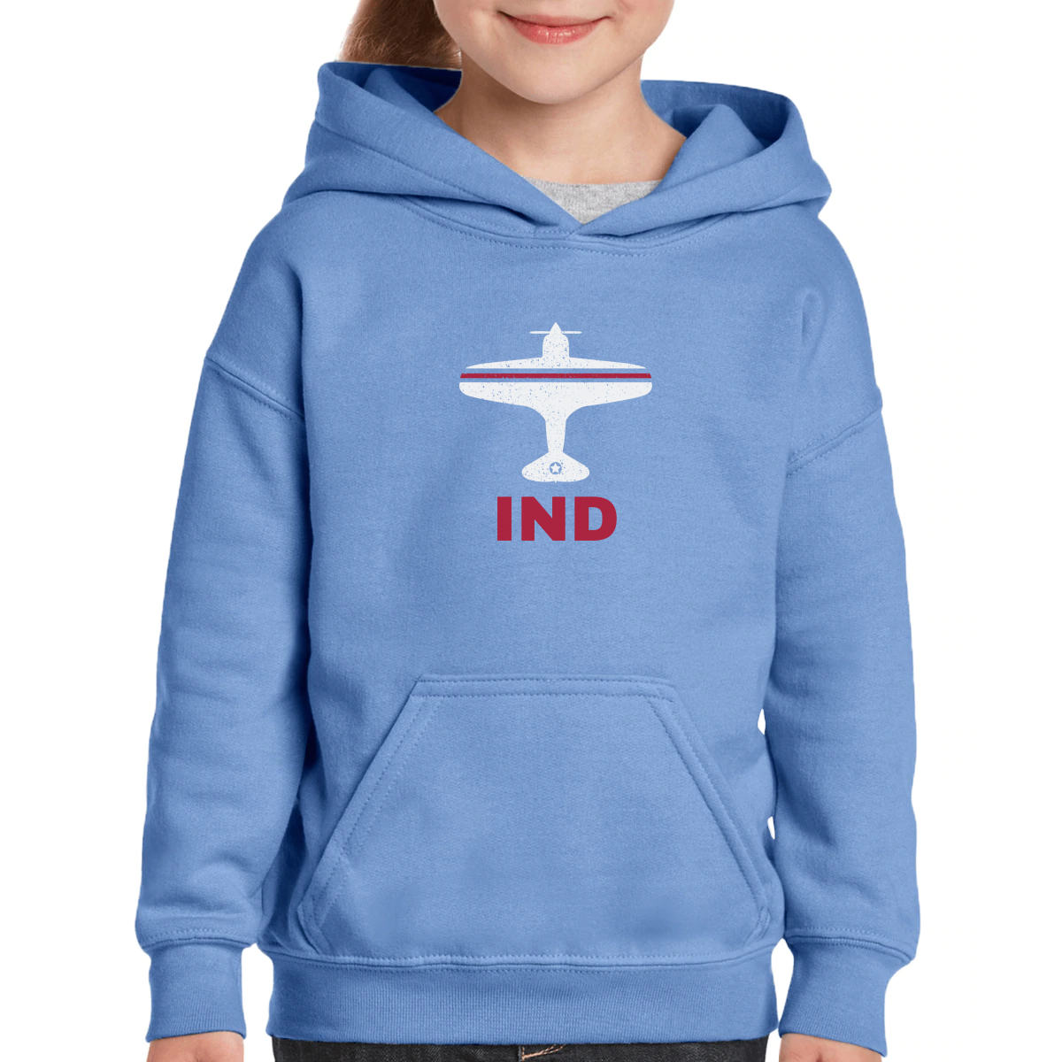 Fly Indianapolis IND Airport Kids Hoodie | Blue