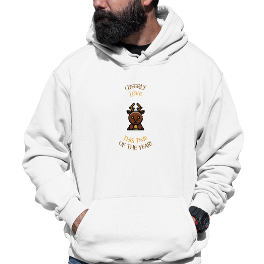 I Deerly Love This Time of the Year! Unisex Hoodie | White