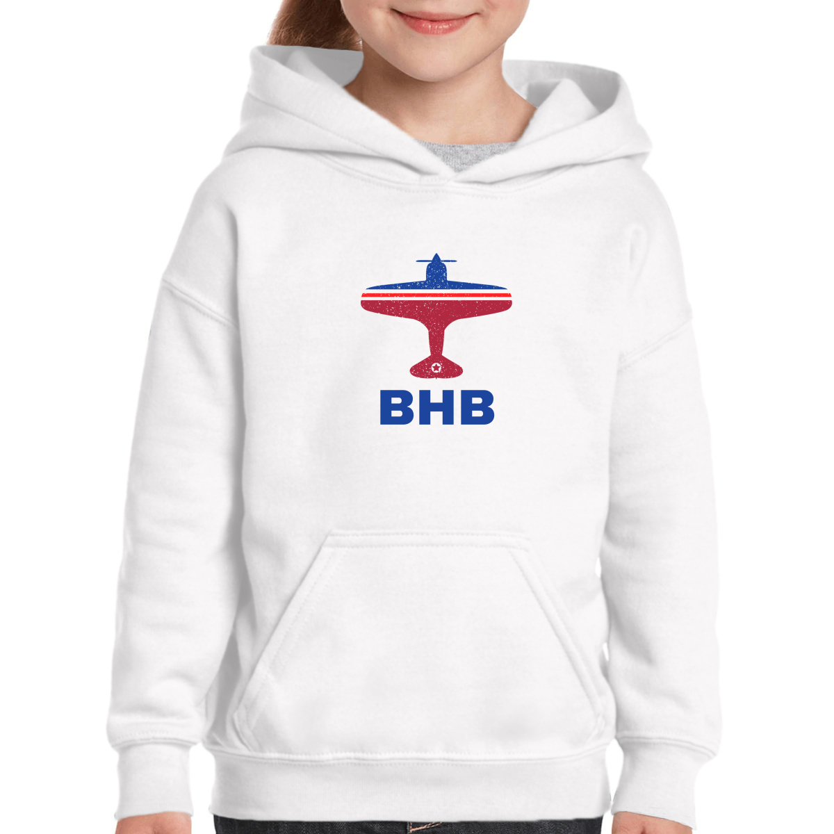 Fly Bar Harbor BHB Airport Kids Hoodie | White