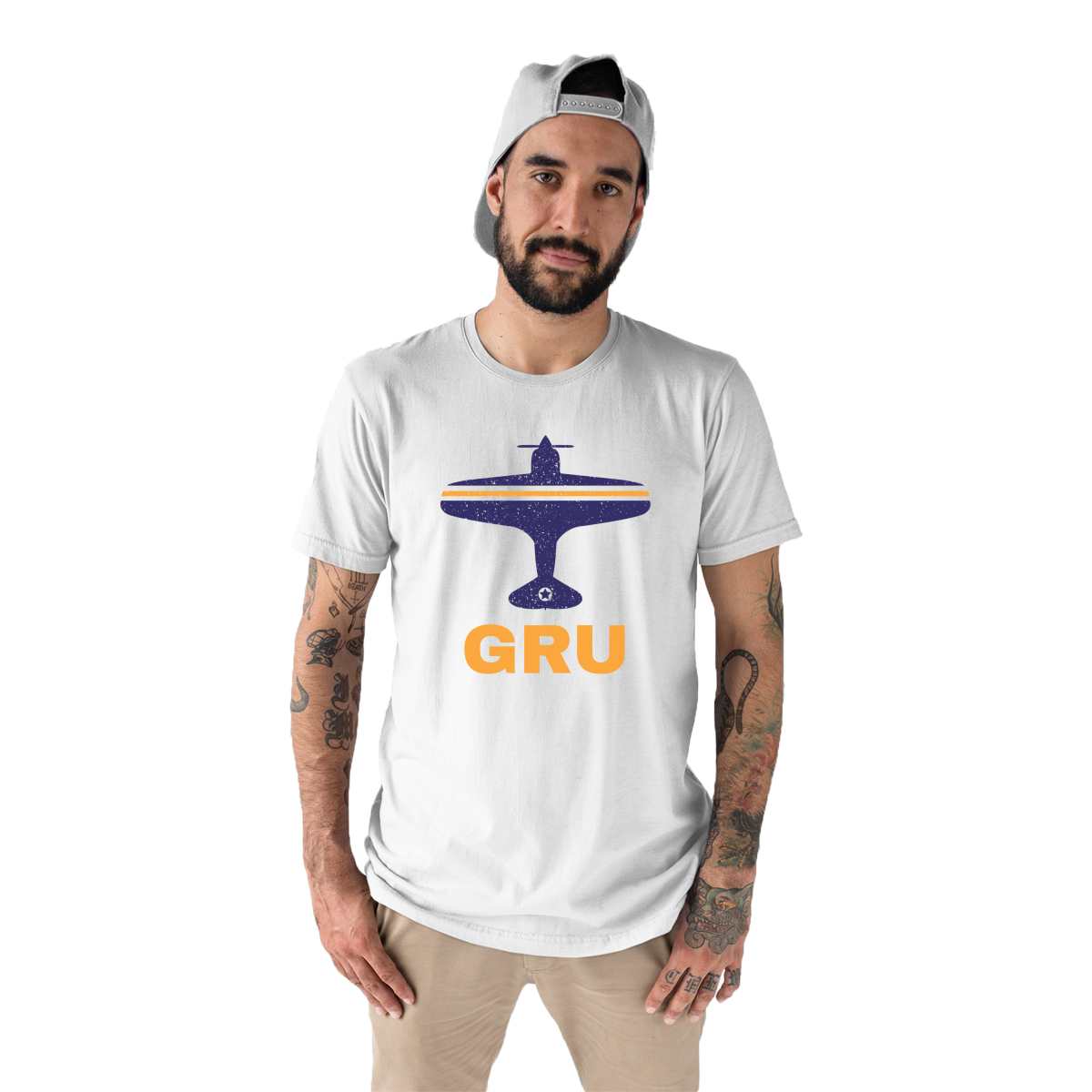 Fly Sao Paulo GRU Airport Men's T-shirt | White