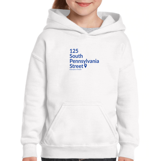 Indiana Basketball Stadium  Kids Hoodie | White