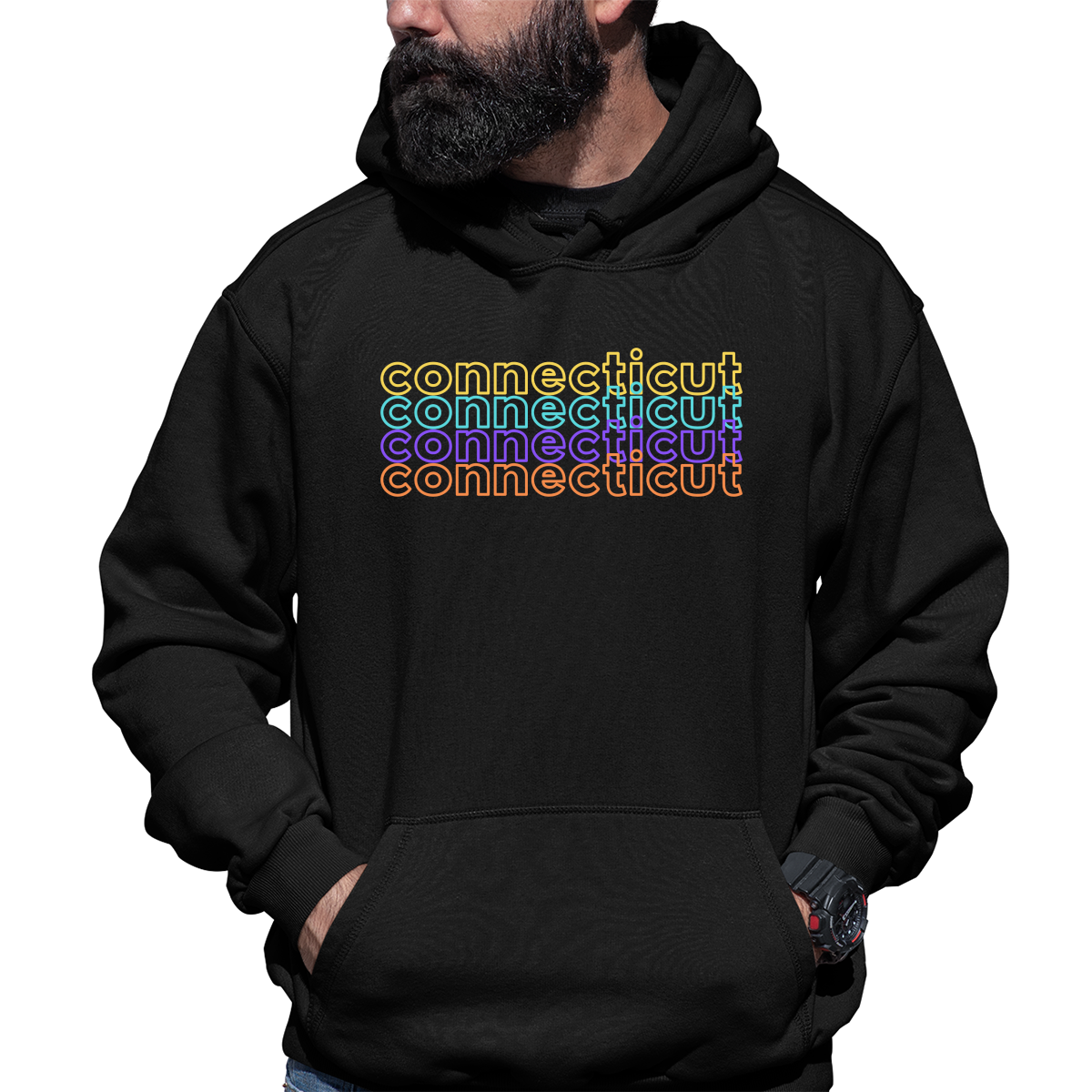 Connecticut Unisex Hoodie | Black