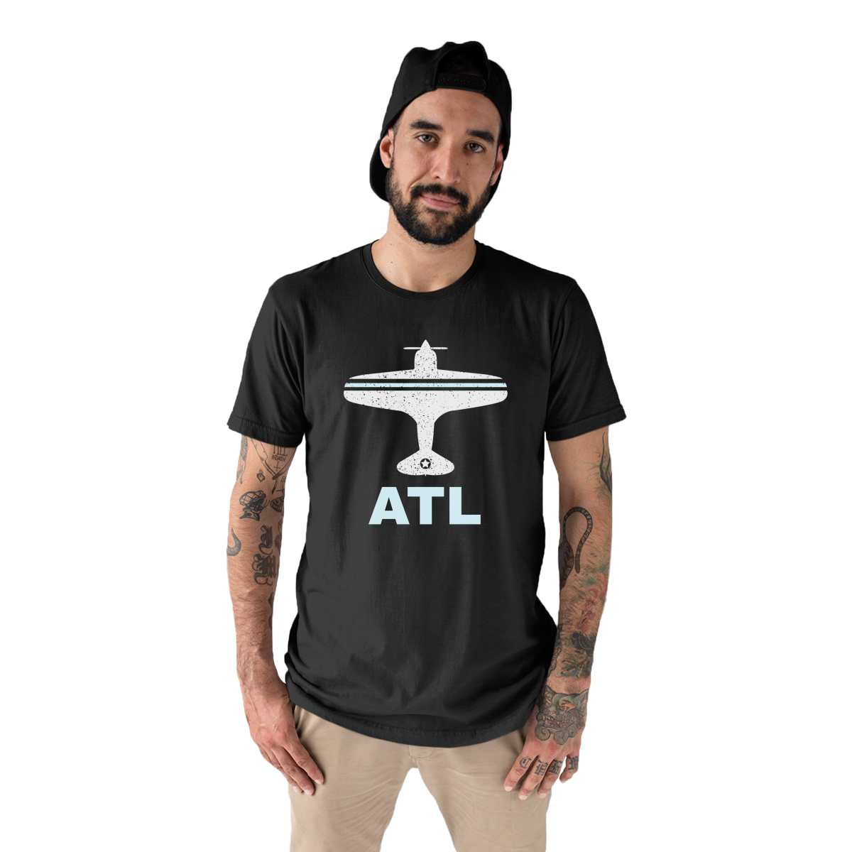 Fly Atlanta ATL Airport Men's T-shirt | Black
