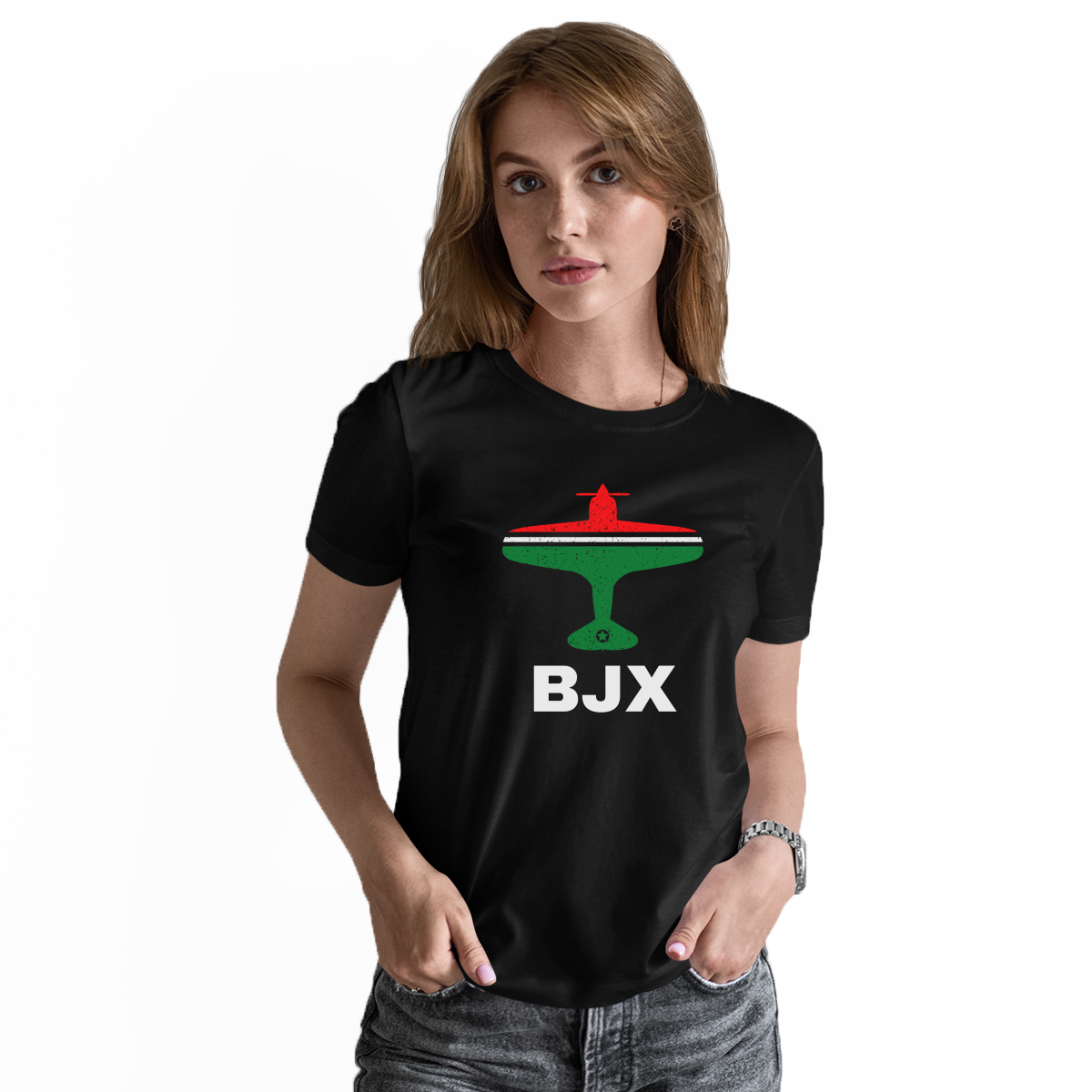 FLY Guanajuato BJX Airport Women's T-shirt | Black