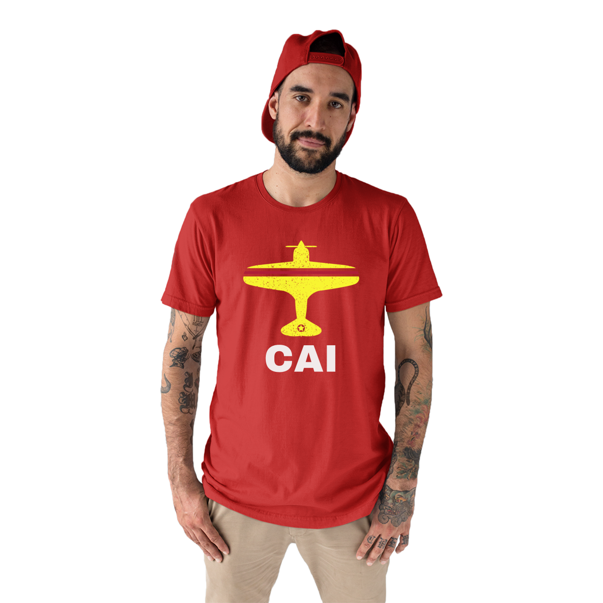 Fly Cairo CAI Airport Men's T-shirt | Red
