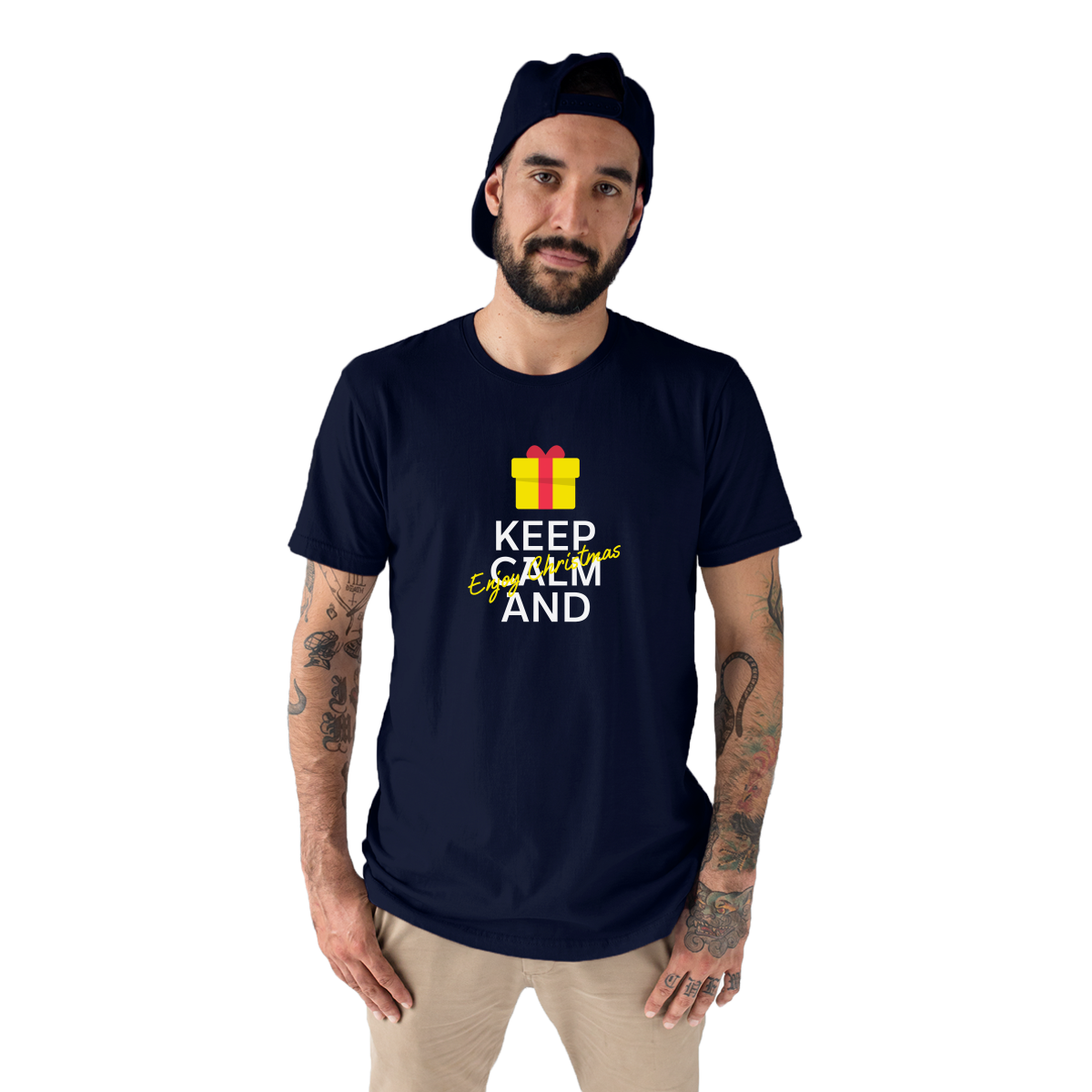 Keep Calm and Enjoy Christmas Men's T-shirt | Navy