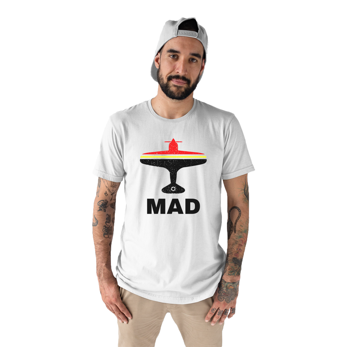 Fly Madrid MAD Airport Men's T-shirt | White