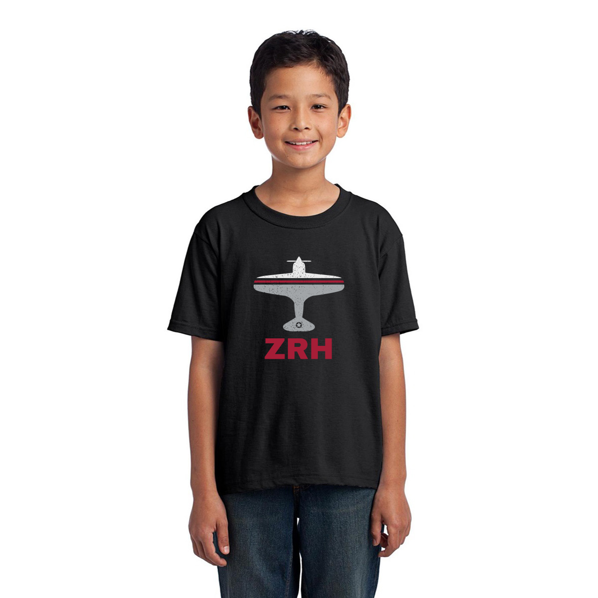 Fly Zurich ZRH Airport Kids T-shirt | Black
