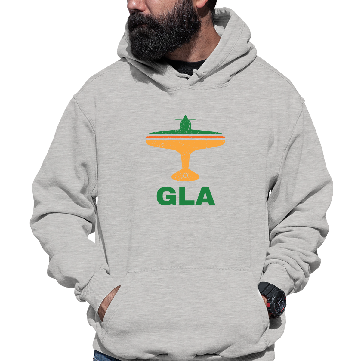 Fly Glasgow GLA Airport Unisex Hoodie | Gray