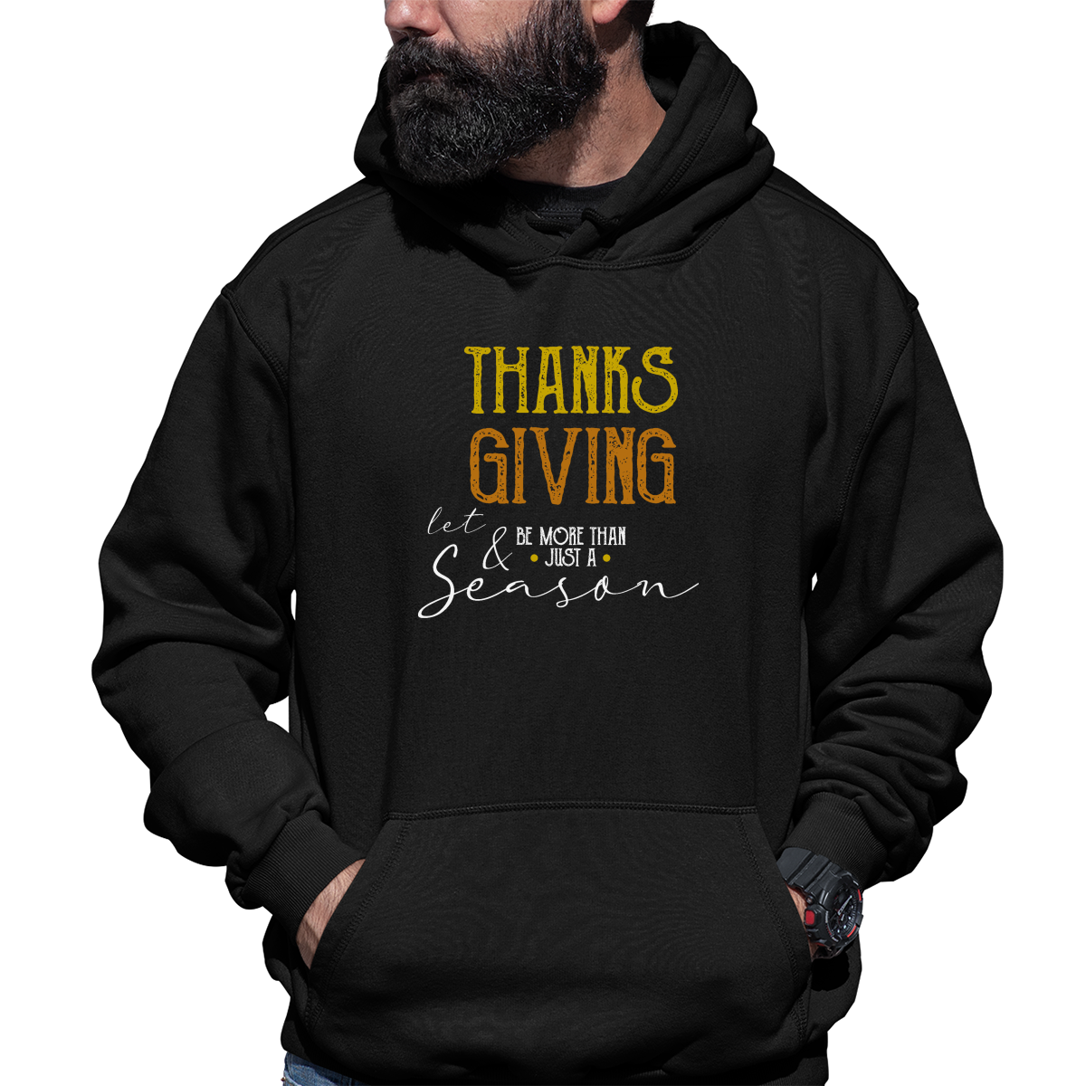 Thanks and Giving  Unisex Hoodie | Black