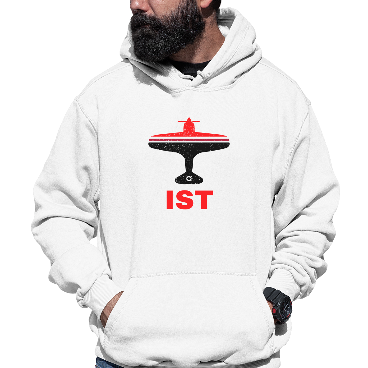 Fly Istanbul IST Airport Unisex Hoodie | White