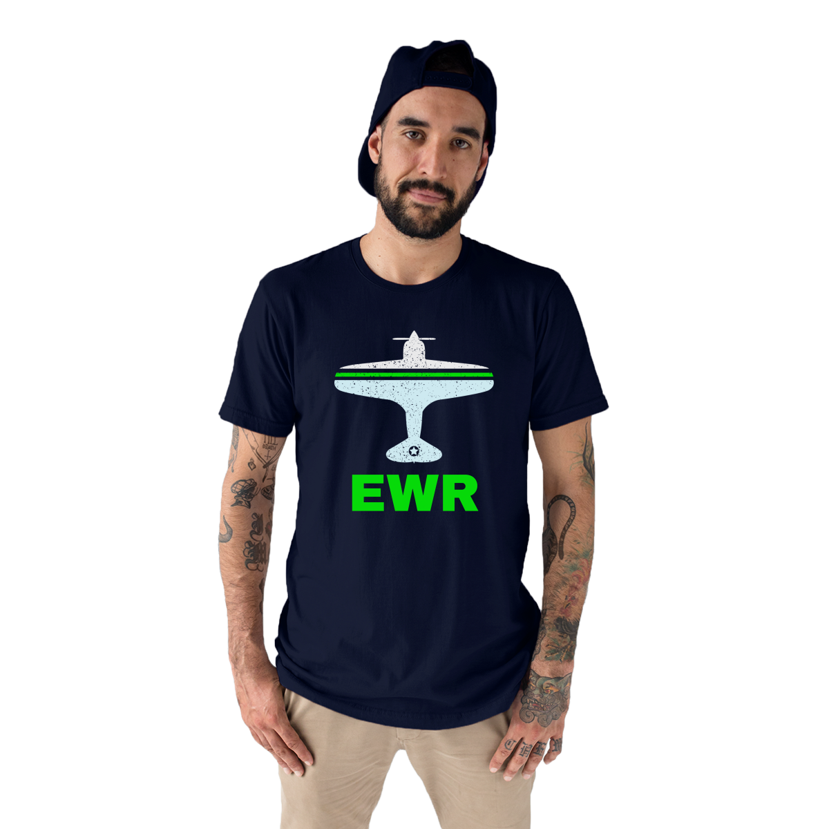 Fly Newark EWR Airport  Men's T-shirt | Navy