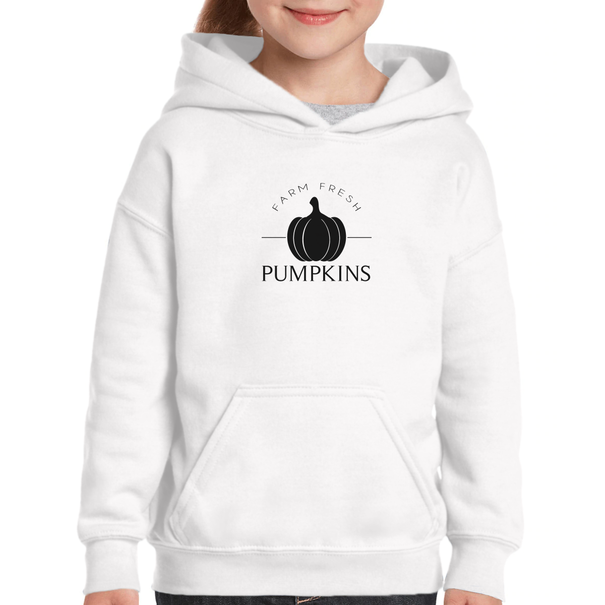 Farm Fresh Pumpkins Kids Hoodie | White