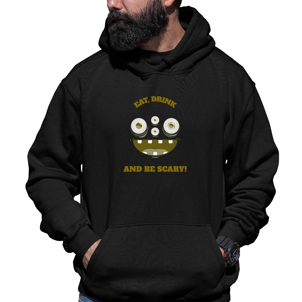 Eat, Drink and Be Scary! Unisex Hoodie | Black