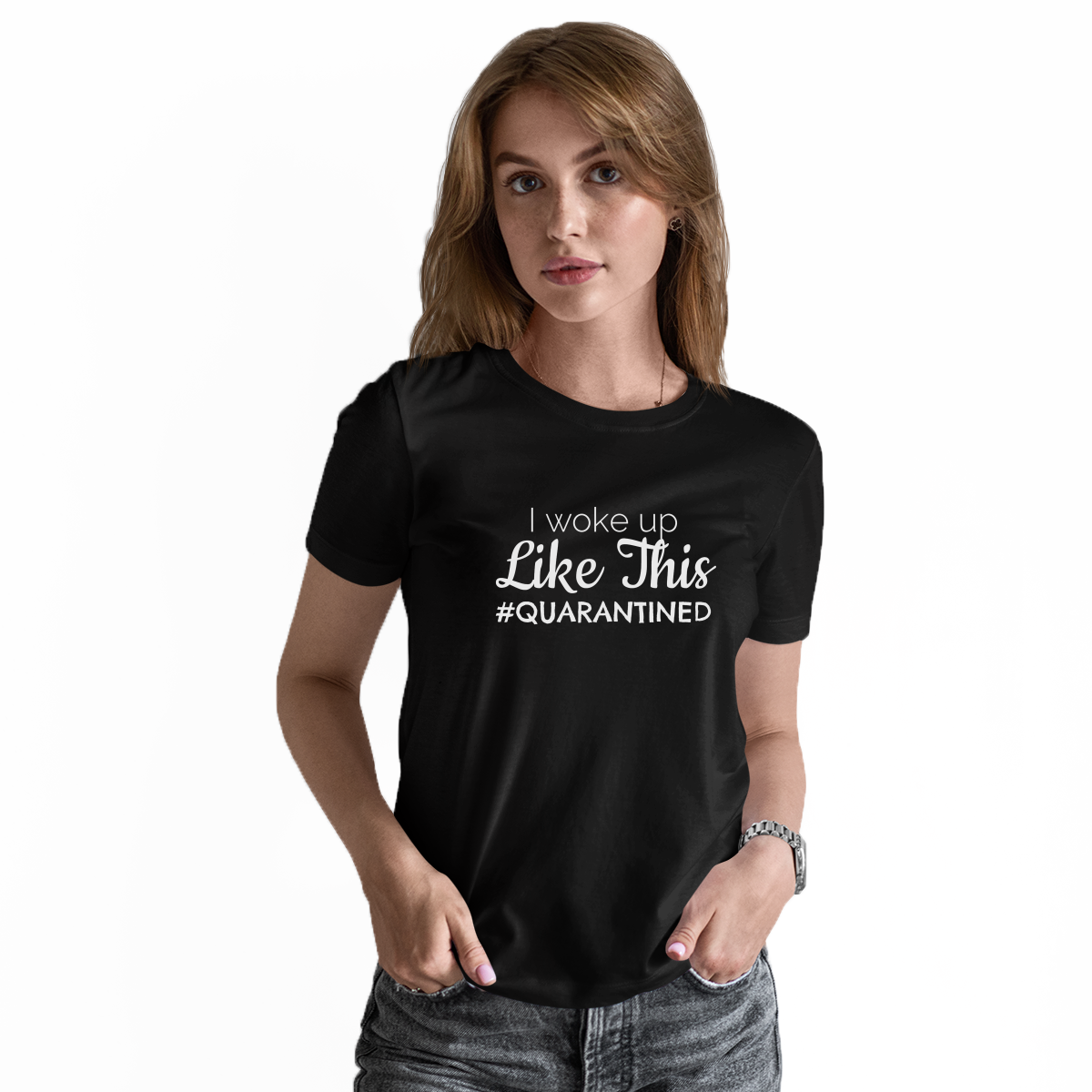 I WOKE UP Women's T-shirt | Black