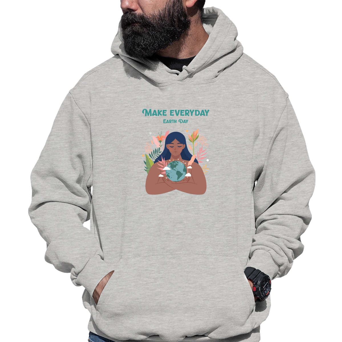 Earth Day Everyday Unisex Hoodie | Gray