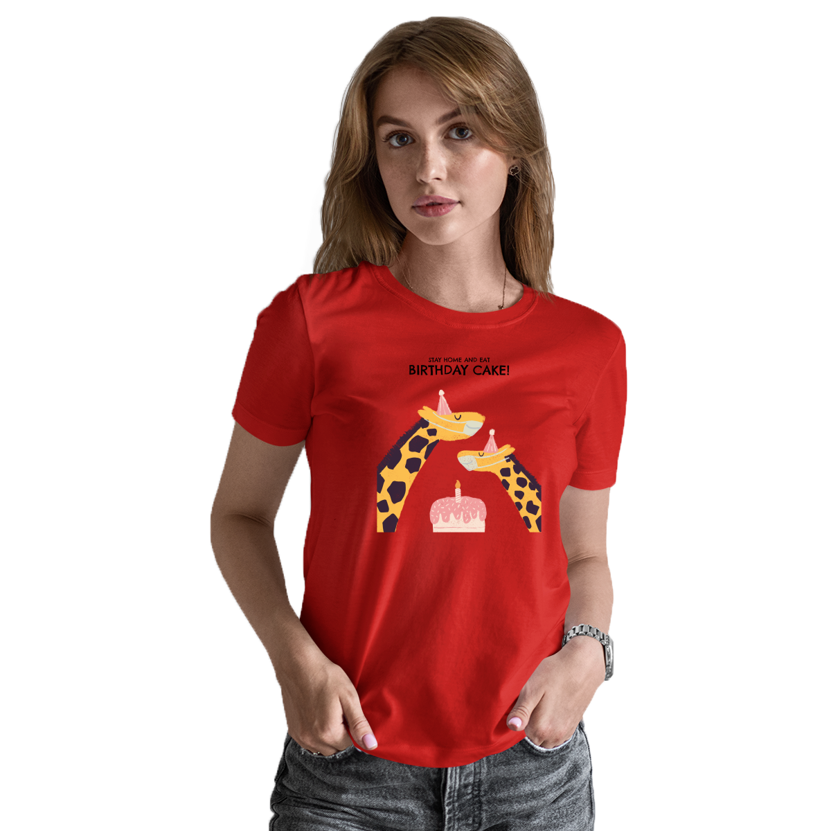 Birthday Cake  Women's T-shirt | Red