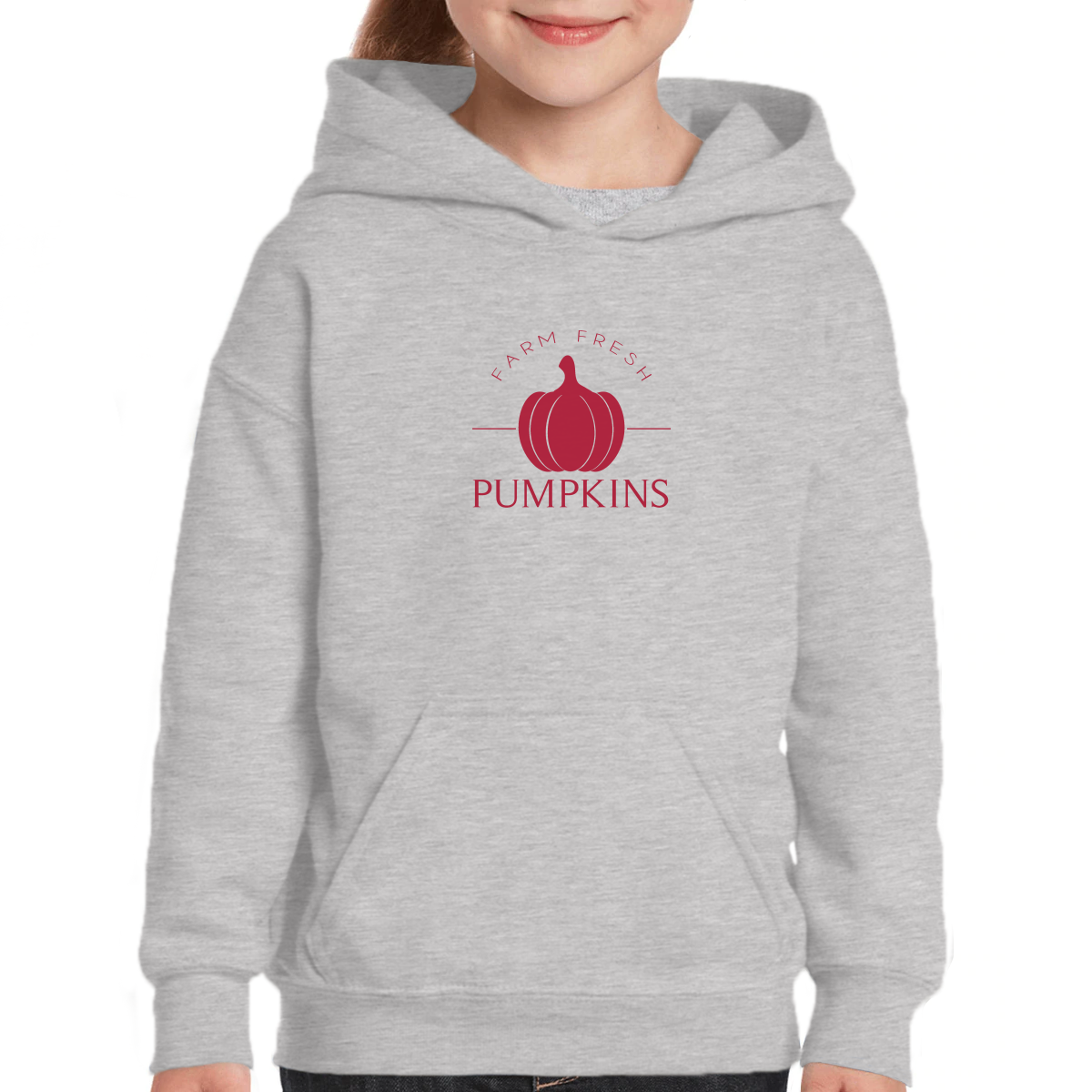 Farm Fresh Pumpkins Kids Hoodie | Gray