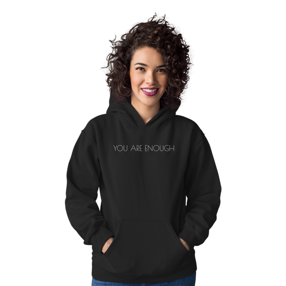 You are enough Unisex Hoodie | Black