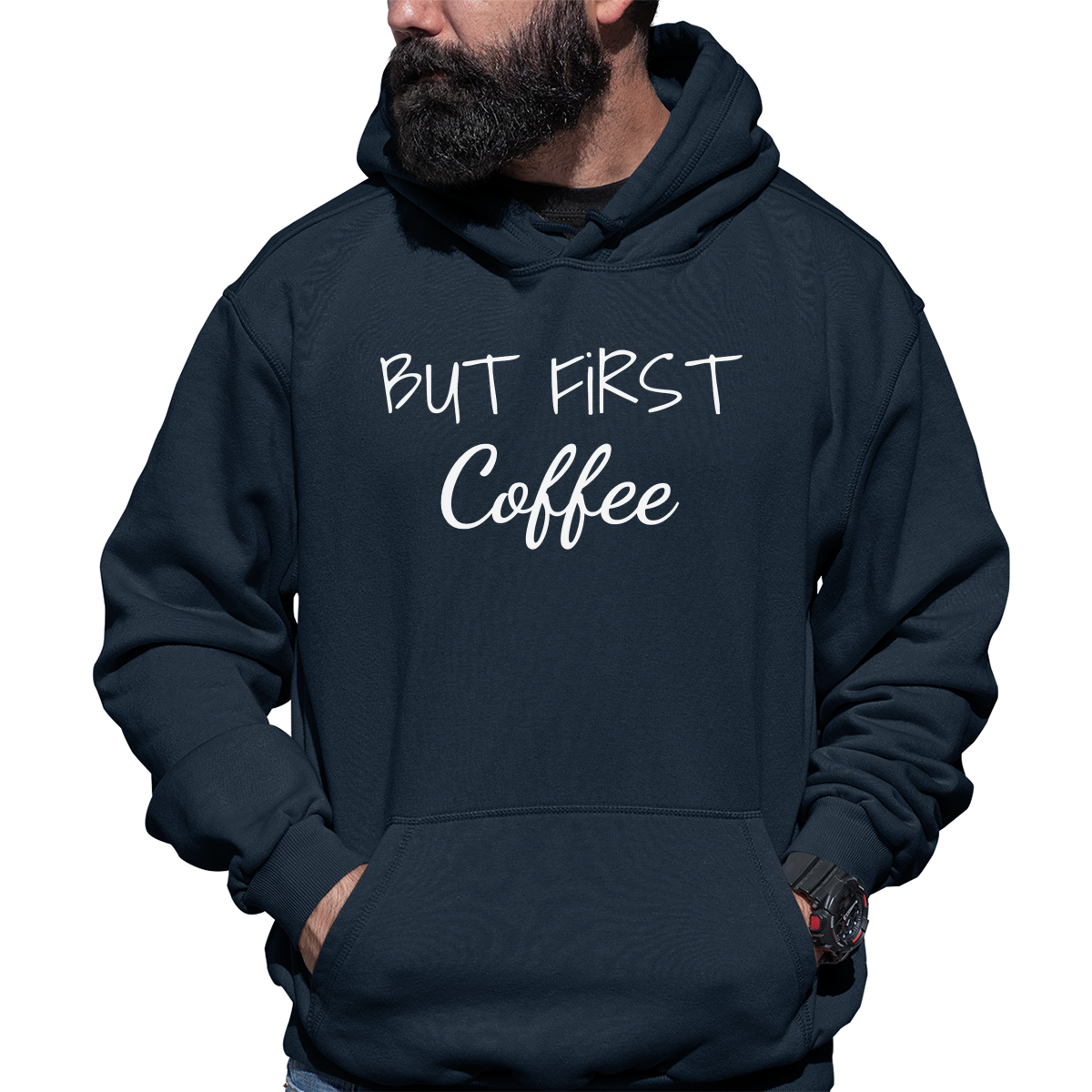 But First Coffee Unisex Hoodie | Navy