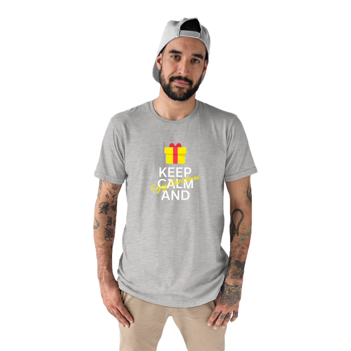 Keep Calm and Enjoy Christmas Men's T-shirt | Gray