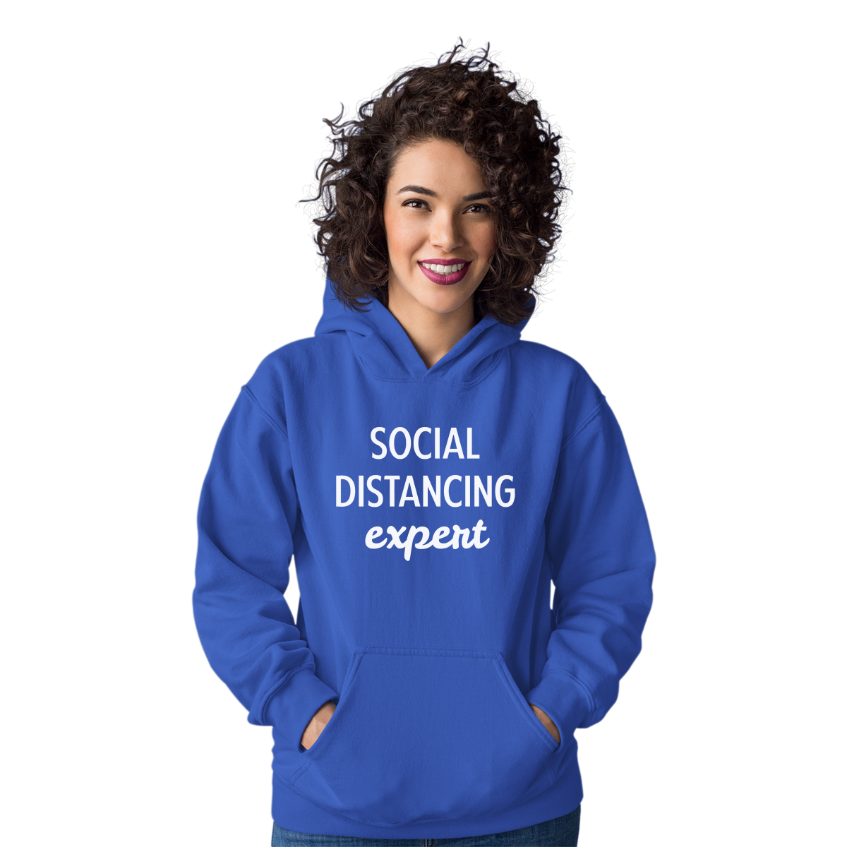 Social Distancing Expert Unisex Hoodie | Blue