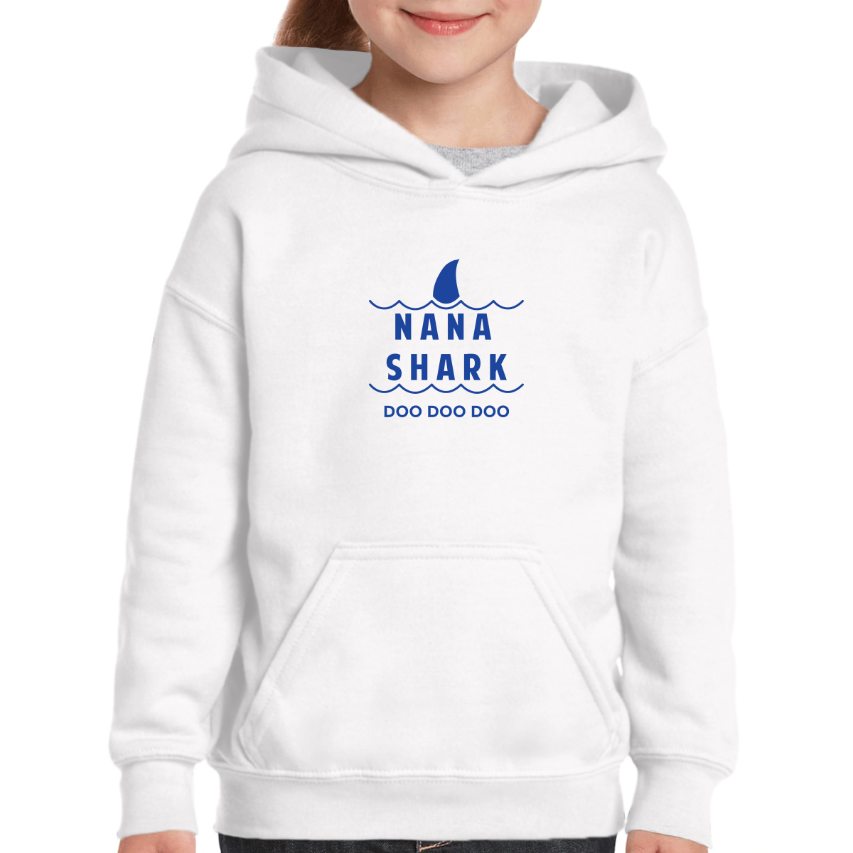 Nana Shark Kids Hoodie | White