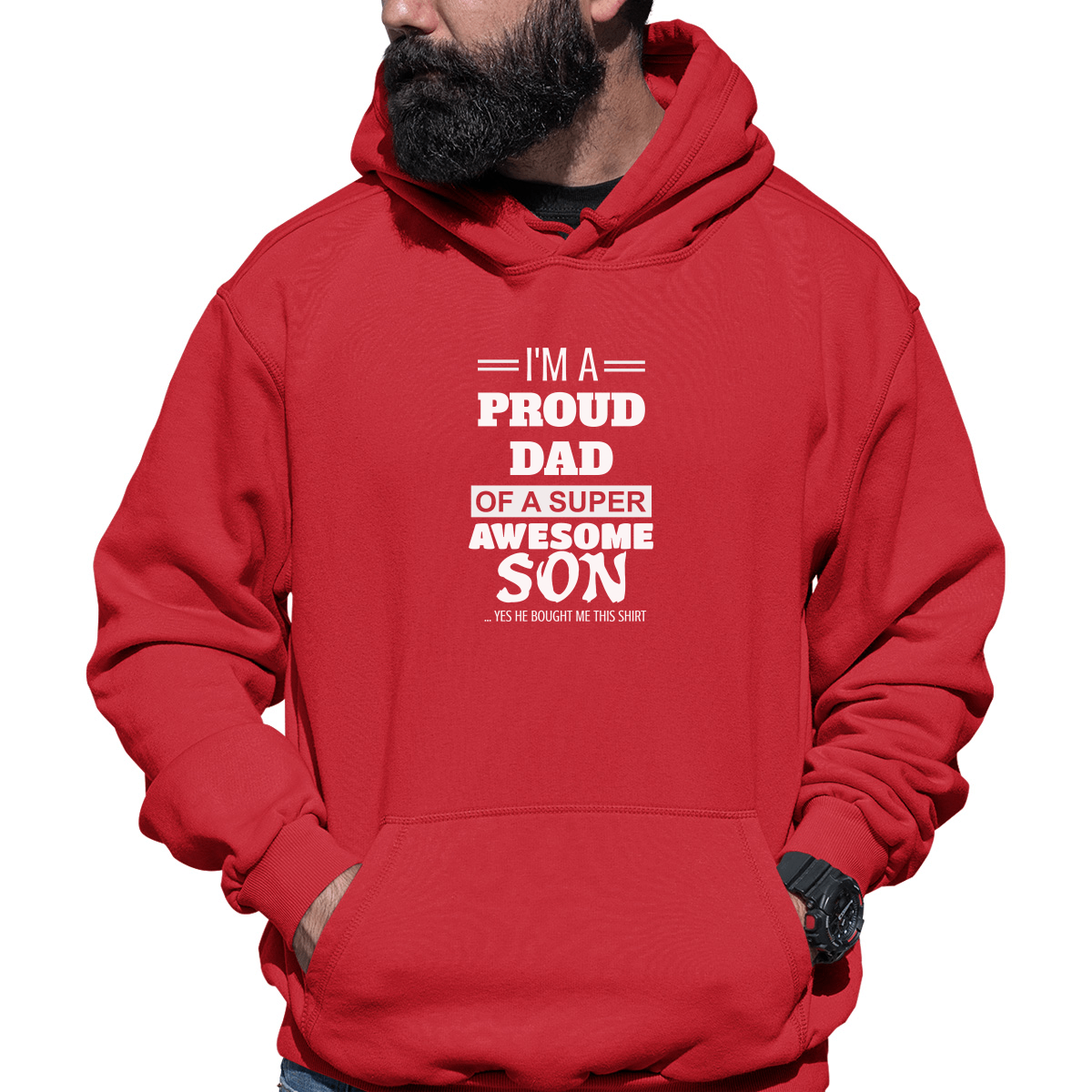 I'm a Proud dad of a super Awesome Son Unisex Hoodie | Red
